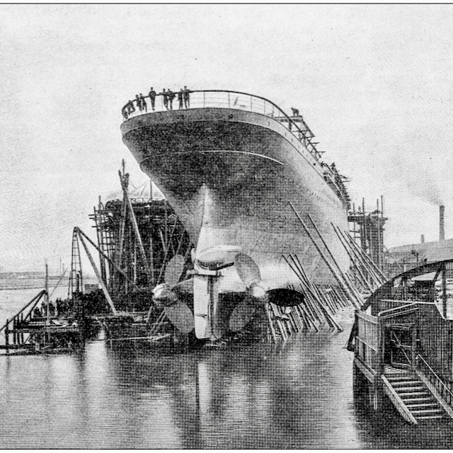 Antique photograph: Ship construction industry